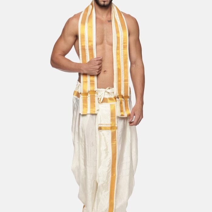 Elegant South Indian Dhoti Set – Perfect for Poojas & Festivals