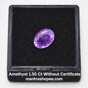 Natural Amethyst 1.55 CT gemstone with deep violet color and eye-clean clarity, non-certified, ideal for jewelry use
