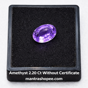 Natural 2.20 CT Amethyst gemstone, deep violet color, eye-clean finish, ideal for rings, pendants, and spiritual use.