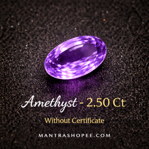 Natural 2.50 CT Amethyst gemstone, deep violet color, eye-clean finish, ideal for rings, pendants, and spiritual use.