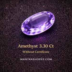 Natural Amethyst 3.30 carat deep purple gemstone faceted cut