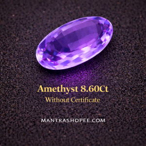 Natural Amethyst 8.60 carat deep violet purple gemstone faceted cut