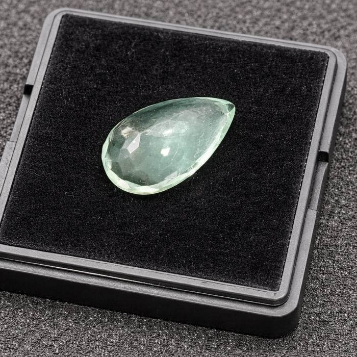 atural Green Fluorite 11.6CT Pear Cut Semi Precious Gemstone natural green fluorite 11.6 carat pear cut semi precious gemstone for jewelry and healing use