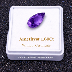 Natural Amethyst 1.60 carat deep violet faceted gemstone