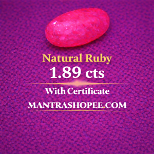 Natural Ruby 3.734 CT certified premium pinkish red gemstone for jewelry and astrology use