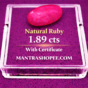 Natural Ruby 3.734 CT certified premium pinkish red gemstone for jewelry and astrology use