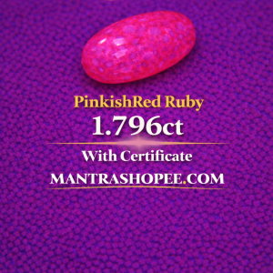 Natural Pinkish Red Ruby 1.796 CT certified premium gemstone for jewelry and astrology