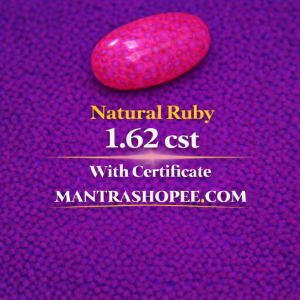 Natural Ruby 1.62 CT certified premium red gemstone for jewelry and astrology use