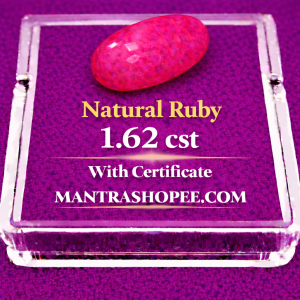 Natural Ruby 1.62 CT certified premium red gemstone for jewelry and astrology use