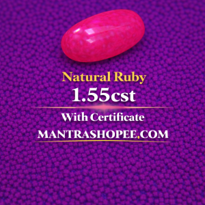 Natural Ruby 1.55 CT certified premium red gemstone for jewelry and astrology