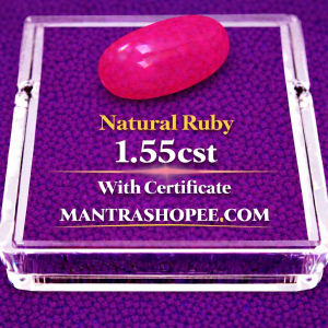 Natural Ruby 1.55 CT certified premium red gemstone for jewelry and astrology