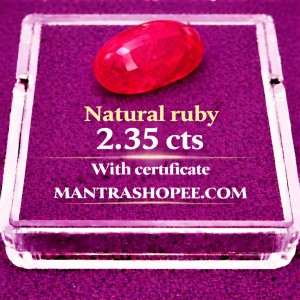 Natural Ruby 2.35 CT certified premium red gemstone for jewelry and astrology