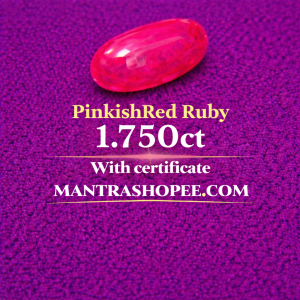 Natural Pinkish Red Ruby 1.750 CT certified premium gemstone for daily wear