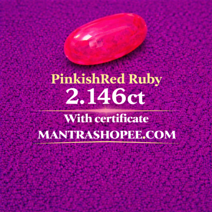Natural Pinkish Red Ruby 2.146 CT Premium - Mantra Shoppe