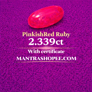 Natural Pinkish Red Ruby 2.339 CT certified premium gemstone for luxury use