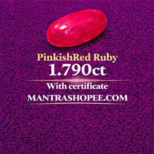 Natural Pinkish Red Ruby 1.790 CT certified premium gemstone for daily wear