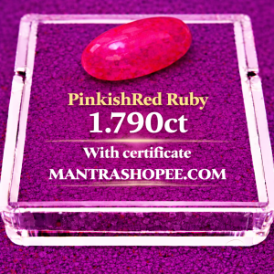 Natural Pinkish Red Ruby 1.790 CT certified premium gemstone for daily wear