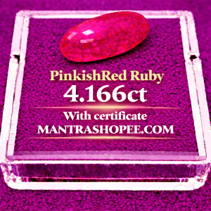 Natural Pinkish Red Ruby 4.166 CT certified premium gemstone for luxury jewelry