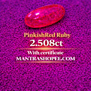 Natural Pinkish Red Ruby 2.508 CT certified premium gemstone for jewelry use