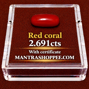 Natural Red Coral 2.691 CT certified premium gemstone for daily wear