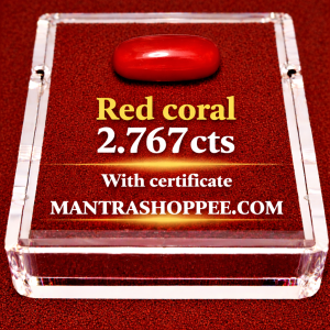 Natural Red Coral 2.767 CT certified premium gemstone for daily wear
