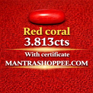 Natural Red Coral 3.813 CT certified premium gemstone