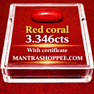 Natural Red Coral 3.346 CT certified premium gemstone for astrology