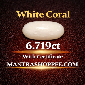 Natural White Coral 6.719 CT certified premium gemstone for emotional balance