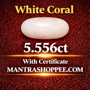 Natural White Coral 5.556 CT certified premium gemstone for emotional balance
