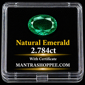Natural Emerald 2.784CT certified premium green gemstone for jewelry and astrology