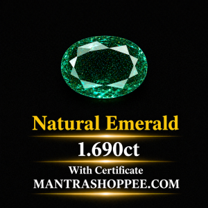 Natural Emerald 1.690CT certified premium green gemstone for jewelry and astrology