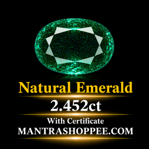 Natural Emerald 2.452CT certified premium green gemstone for jewelry and astrology