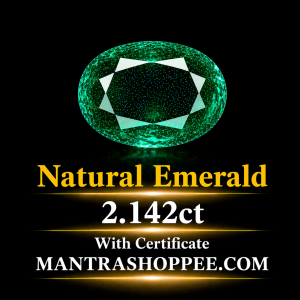 Natural Emerald 2.142CT certified premium green gemstone for jewelry and astrology
