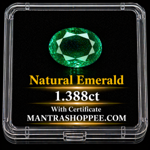 Natural Emerald 1.388CT certified premium green gemstone for jewelry and astrology