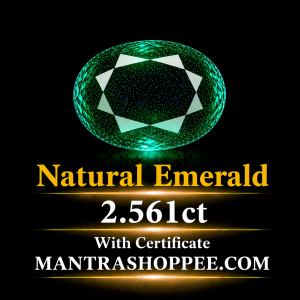 Natural Emerald 2.561CT certified premium green gemstone for jewelry and astrology