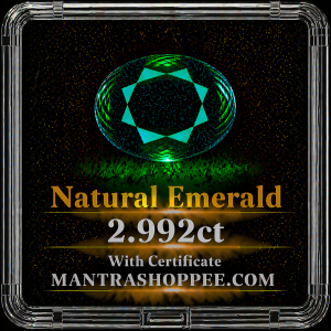 Natural Emerald 2.992 CT certified premium deep green panna gemstone