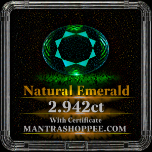 Natural Emerald 2.942 CT certified premium deep green panna gemstone