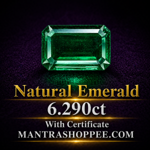 Natural Emerald 6.290 CT certified premium deep green panna gemstone