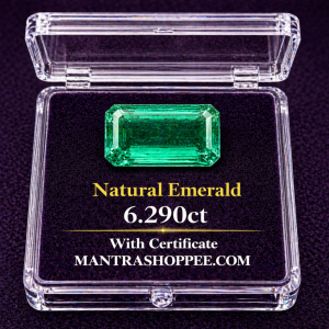 Natural Emerald 6.290 CT certified premium deep green panna gemstone
