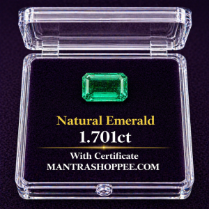 Natural Emerald 1.701 CT certified premium green panna gemstone