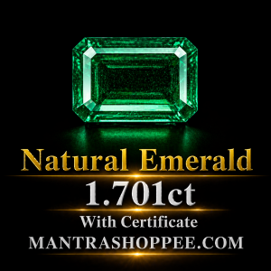 Natural Emerald 1.701 CT certified premium green panna gemstone