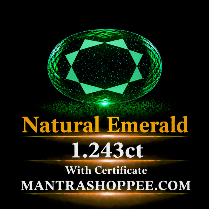 Natural Emerald 1.243 CT certified premium green panna gemstone Natural Emerald 1.243 CT certified premium green panna gemstone