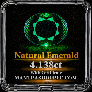 Natural Emerald 4.138 CT certified premium deep green panna gemstone