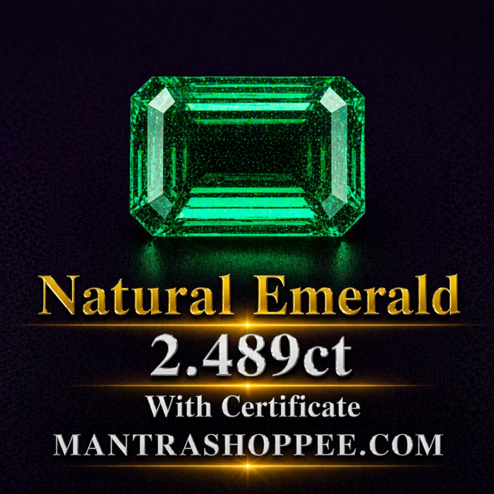Natural Emerald 2.489 CT certified premium green panna gemstone