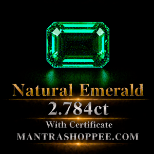 Natural Emerald 2.784 CT certified premium green panna gemstone