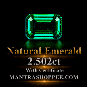Natural Emerald 2.502 CT certified premium green panna gemstone