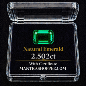 Natural Emerald 2.502 CT certified premium green panna gemstone