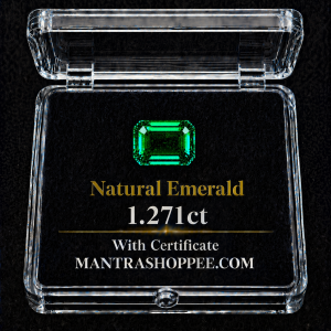 Natural Emerald 1.271 CT certified premium green panna gemstone