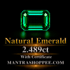 Natural Emerald 2.489 CT certified premium green panna gemstone