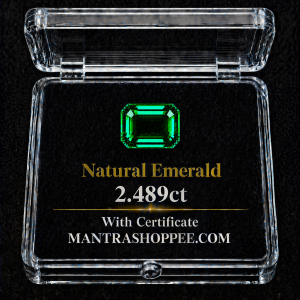 Natural Emerald 2.489 CT certified premium green panna gemstone